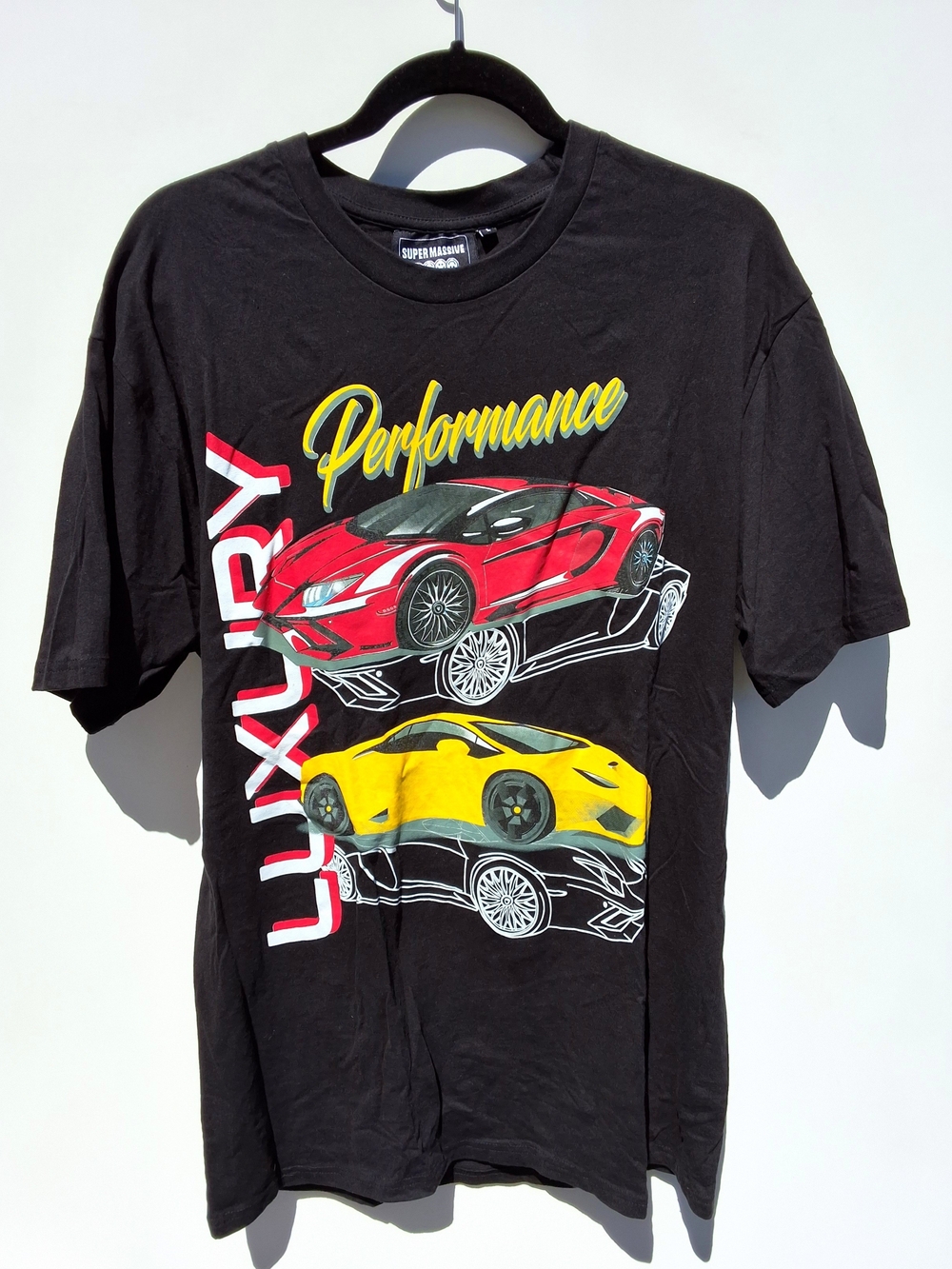 Super Massive Brand Graphic Car T-Shirt - Black (Size L)